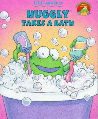 Huggly takes a bath