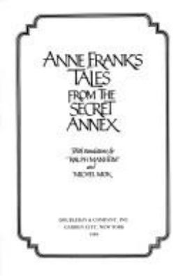 Anne Frank's Tales From The Secret Annex