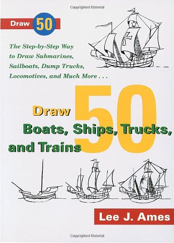 Draw 50 boats, ships, trucks & trains