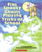 Five spooky ghosts playing tricks at school