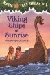 Viking ships at sunrise